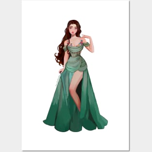 Green Ballgown Posters and Art